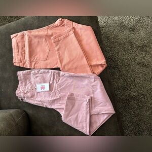 Women's Skinny Jeans in Pink and Peach